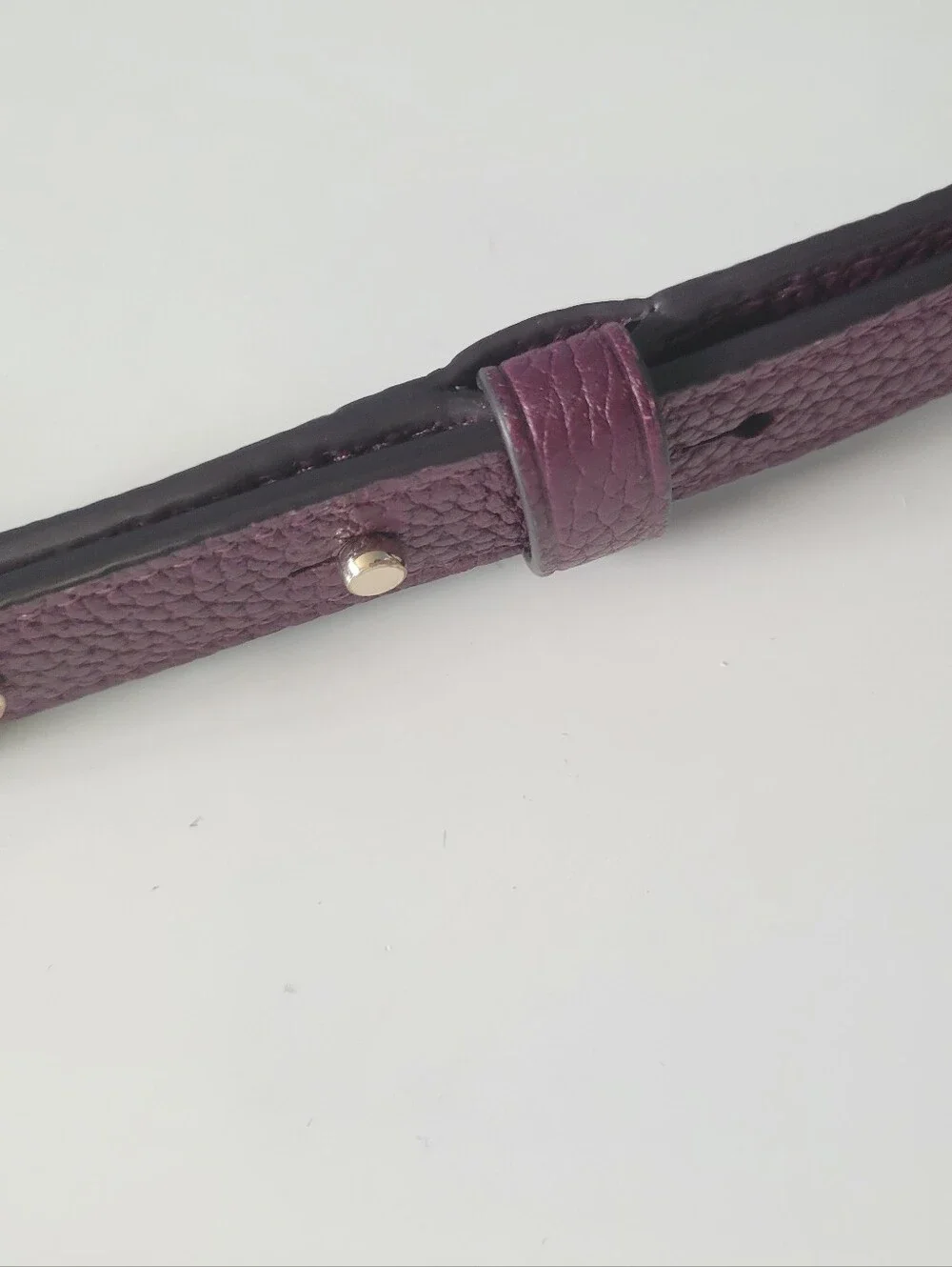 kate spade Plum and Black Leather Strap with Silver Hardware